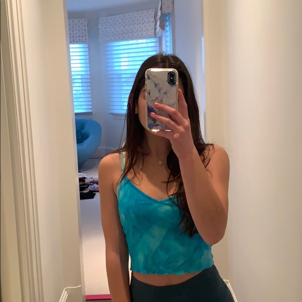 Blue tie dye tank top